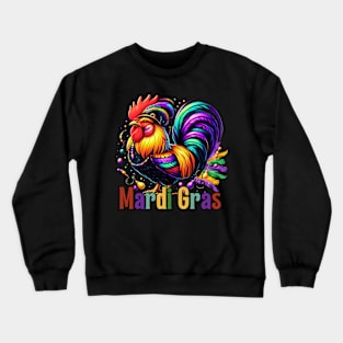 Chicken Beads Mardi Gras Funny Farming Men Women Crewneck Sweatshirt